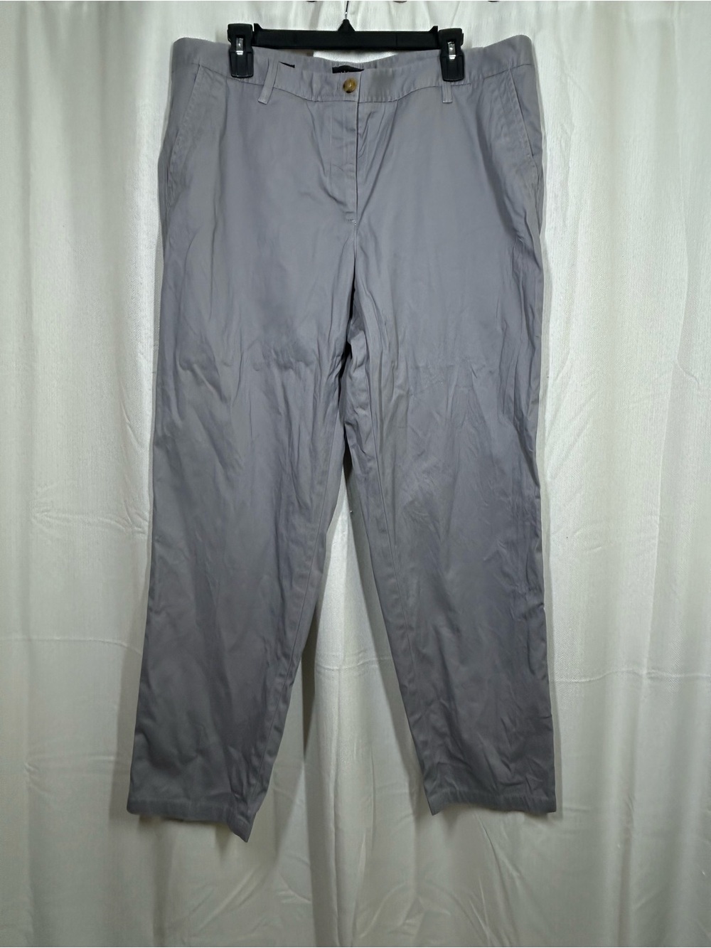 Talbots Grey Relaxed Chino Pants Size 14 Cotton Blend Womens